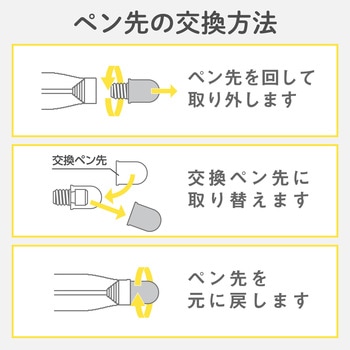 タッチペン交換用ペン先 P-TPBPENBK、P-TPEN02S、P-TPSLIMCシリーズ 2個入り Φ5.5mm シリコンゴム エレコム