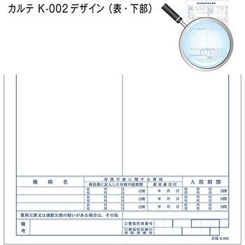 カルテ用紙 1号(診療録) 国保 金鵄製作所