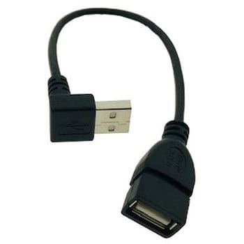 USBA-CA20UL/BK ケーブル USB L型ケーブル延長20cm(上L) 変換名人