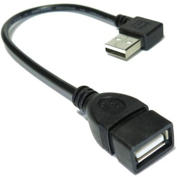 USBA-CA20LL/BK ケーブル USB L型ケーブル延長20cm(左L) 1個 変換名人