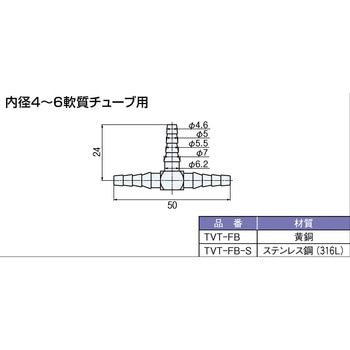 ビニル管用T継手 (4段バーブ形) マノスター