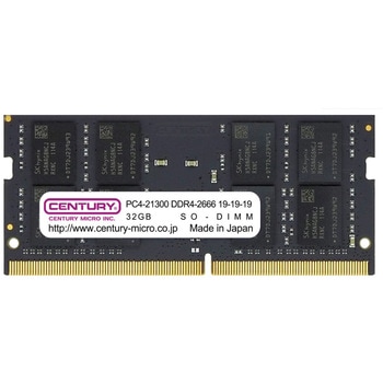 NT用 PC4-21300 DDR4-2666 260pin SODIMM 2RK 1.2v CENTURY MICROY MICRO(センチュリーマイクロ)