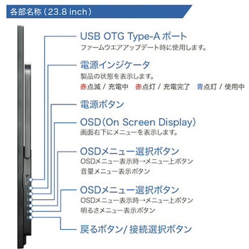 ワイヤレスでつながる23.8インチ無線モバイル液晶モニター/バッテリー内蔵 uniq(ユニーク)