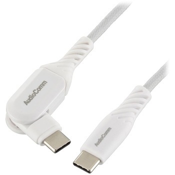 USB-C to USB-Cケーブル PD100W 片側スイング 1.5m オーム電機