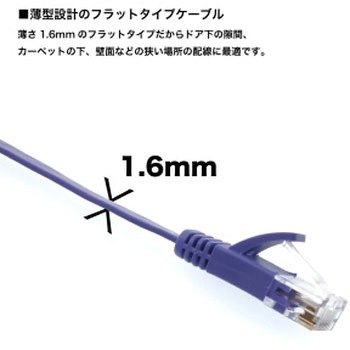 LANケーブル UTP カテゴリー6A フラット ホーリック