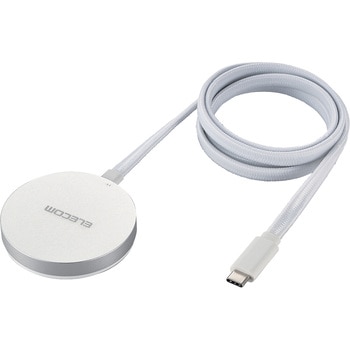 ワイヤレス充電器 Qi 認証 Qi2 対応 15W/7.5W/5W マグネット式 卓上 ケーブル一体 平型メッシュケーブル 1m エレコム
