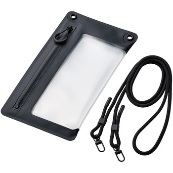 防水スマホケース 防水ポーチ IPX8 気密ファスナータイプ 顔認証対応 (ケース×1 ショルダーストラップ×1) エレコム