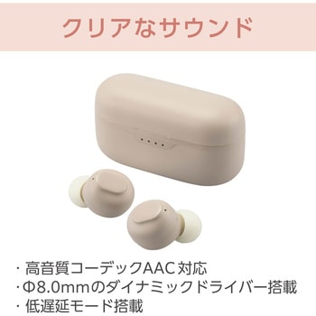 ワイヤレスイヤホン Bluetooth5.3 低遅延 タッチセンサー 超軽量 自動ペアリング AAC対応 Type-C充電 &me エレコム