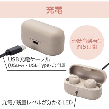 ワイヤレスイヤホン Bluetooth5.3 低遅延 タッチセンサー 超軽量 自動ペアリング AAC対応 Type-C充電 &me エレコム