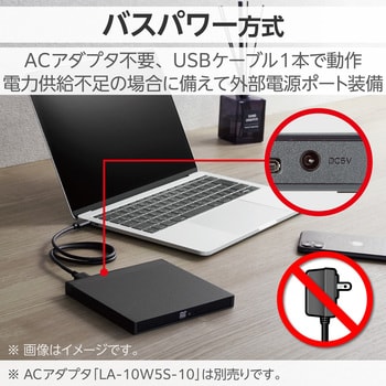 LDR-PWA8U3CVBK 外付けDVDドライブ USB 3.2 Gen1 ケーブル2本(Type-C+Type-A) 再生/編集/書込ソフト  バスパワー 軽量 1個 ロジテック 【通販モノタロウ】