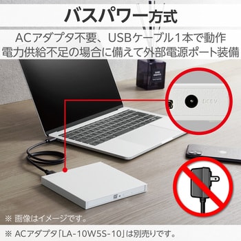 LDR-PWA8U3CVWH 外付けDVDドライブ USB 3.2 Gen1 ケーブル2本(Type-C+Type-A) 再生/編集/書込ソフト  バスパワー 軽量 1個 ロジテック 【通販モノタロウ】