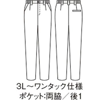 メンズノータックパンツ 両脇ゴム 住商モンブラン
