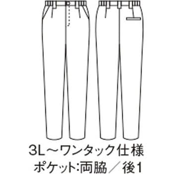 メンズノータックパンツ 両脇ゴム (裾上げ済み) 住商モンブラン
