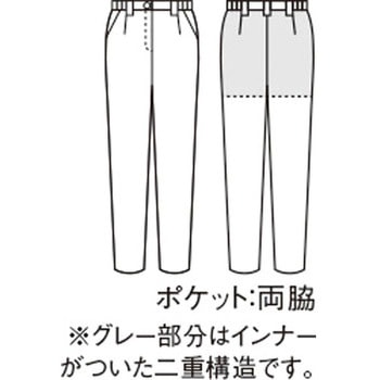 レディスノータックパンツ 両脇ゴム (裾上げ済み) - 住商モンブラン
