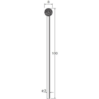 軸付電着ボラゾン砥石 ロングシャンク リューター(日本精密機械工作)