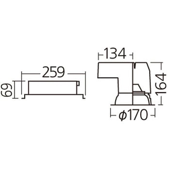 天井埋込型 LED ダウンライト 埋込穴Φ150 光源遮光角15度 1500形 本体のみ Panasonic(パナソニック)