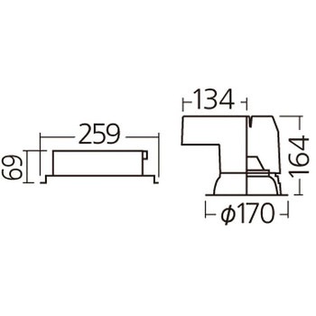 天井埋込型 LED ダウンライト 埋込穴Φ150 光源遮光角15度 1500形 本体のみ Panasonic(パナソニック)