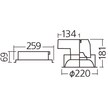 天井埋込型 LED ダウンライト 埋込穴Φ200 光源遮光角15度 1500形 本体のみ Panasonic(パナソニック)