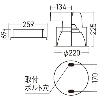 天井埋込型 LED ダウンライト 埋込穴Φ200 光源遮光角30度 1500形 本体のみ Panasonic(パナソニック)