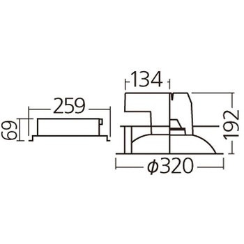 天井埋込型 LED ダウンライト 埋込穴Φ300 光源遮光角15度 1500形 本体のみ Panasonic(パナソニック)