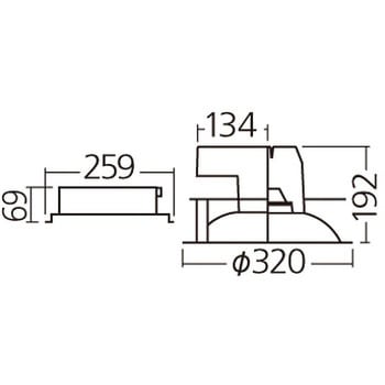 天井埋込型 LED ダウンライト 埋込穴Φ300 光源遮光角15度 1500形 本体のみ Panasonic(パナソニック)