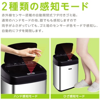 センサー式自動開閉ゴミ箱 ステンレス製 Acroa プッシュ式ゴミ箱 通販モノタロウ Ftdb ls