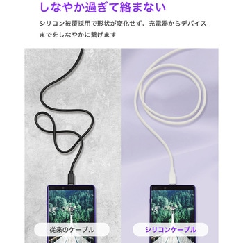 CIO シリコンケーブルN2 CtoC 240W 0.5m ホワイト CIO