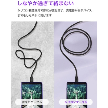 CIO シリコンケーブルN2 CtoC 240W 1m ブラック CIO