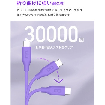 CIO シリコンケーブルN2 CtoC 240W 1m パープル CIO