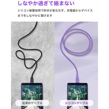 CIO シリコンケーブルN2 CtoC 240W 2m パープル CIO