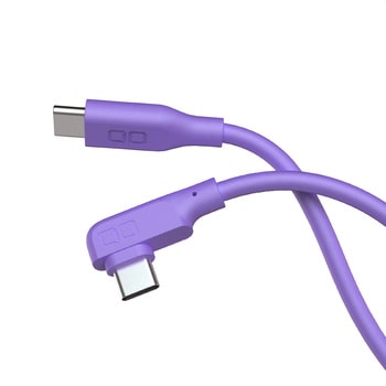 CIO L字型シリコンケーブルN2 CtoC 240W 1m パープル CIO