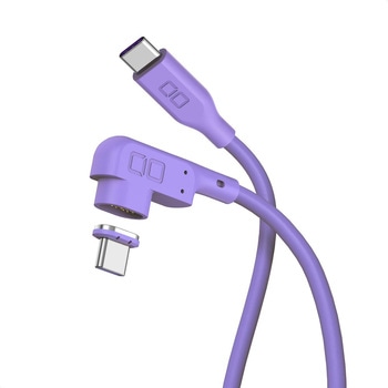 CIO L字 CtoC 0.5m マグネットシリコンケーブル パープル CIO
