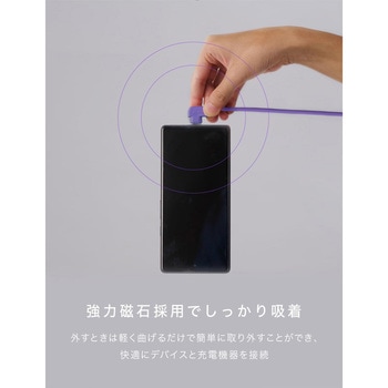 CIO L字 CtoC 0.5m マグネットシリコンケーブル パープル CIO