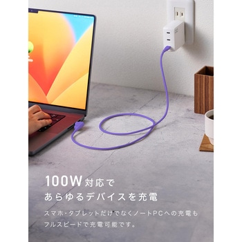 CIO L字 CtoC 0.5m マグネットシリコンケーブル パープル CIO