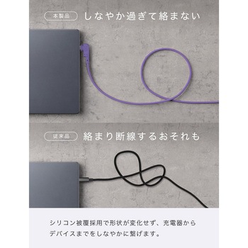 CIO L字 CtoC 0.5m マグネットシリコンケーブル パープル CIO