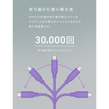 スパイラルシリコンケーブル CtoC 2m エアリーパープル CIO