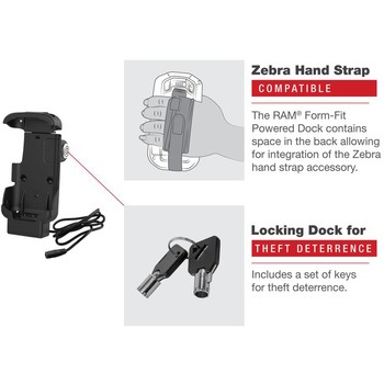 GDSパワードック(Zebra TC73/78専用) ロック付 ボール無 ラムマウント