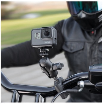 GoProマウント&バーマウントベース(M)セット(ショートアーム) Φ19.05-25.4mm対応 1インチボール ラムマウント