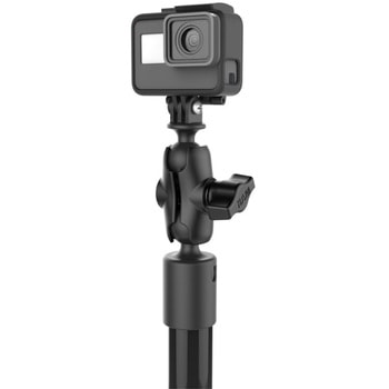 GoProマウント&ダブルトラックベースセット(全長121.9cmタフポール) 1インチボール ラムマウント
