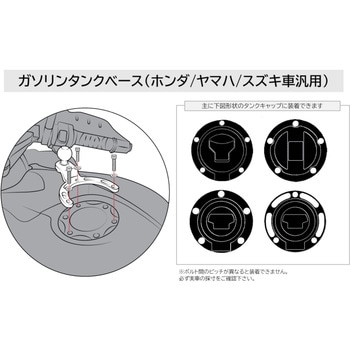 ガソリンタンクベース(ホンダ/ヤマハ/スズキ/KTM汎用) 1インチボール - ラムマウント