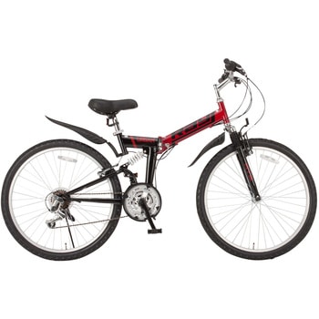 MTB-2618RR  折りたたみ自転車レッド/ブラック Raychell