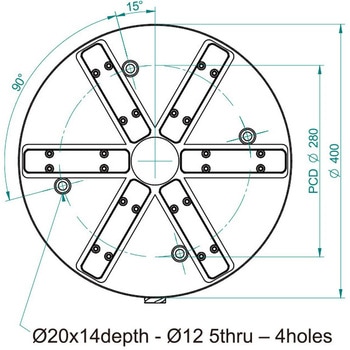 EEPM-CIR型切削用ラジアルポール型永電磁チャック Earth-Chain