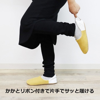 ワッフルかかとリボンバブーシュ - オクムラ