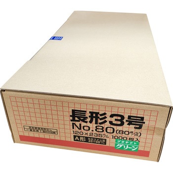 長3 カラー封筒 A窓付き プラテクト(中身が見えない) 80g 月印紙製品