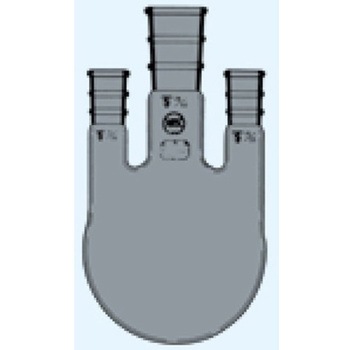 三頭フラスコ 側管角度 5° 茶 032シリーズ 日本理化学器械(NRK)