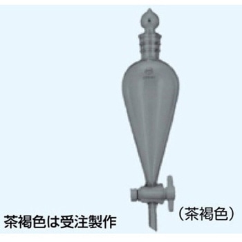 分液ロート スキーブ型(PTFE コック)茶 1002シリーズ 日本理化学器械(NRK)