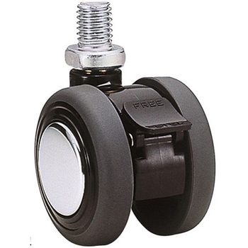 双輪キャスター Φ50 自在 ストッパー付 ネジ式 東海キャスター