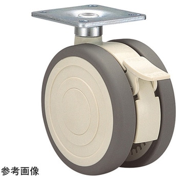 双輪キャスター Φ100 自在 ダブル ストッパー付 プレート式 TEシリーズ 東海キャスター