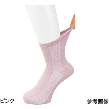 婦人名前の書けるサイドレース柄シルク入ソックス 22～24cm 89612シリーズ ケアファッション