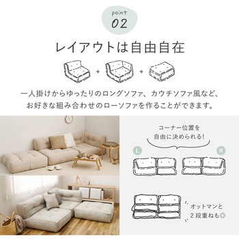 フロアソファ レトア コーナーソファ 萩原